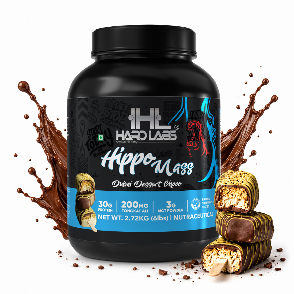 Hardlabs Hippo Mass Gainer – 30g Protein Weight Gainer with Tongkat Ali & MCT