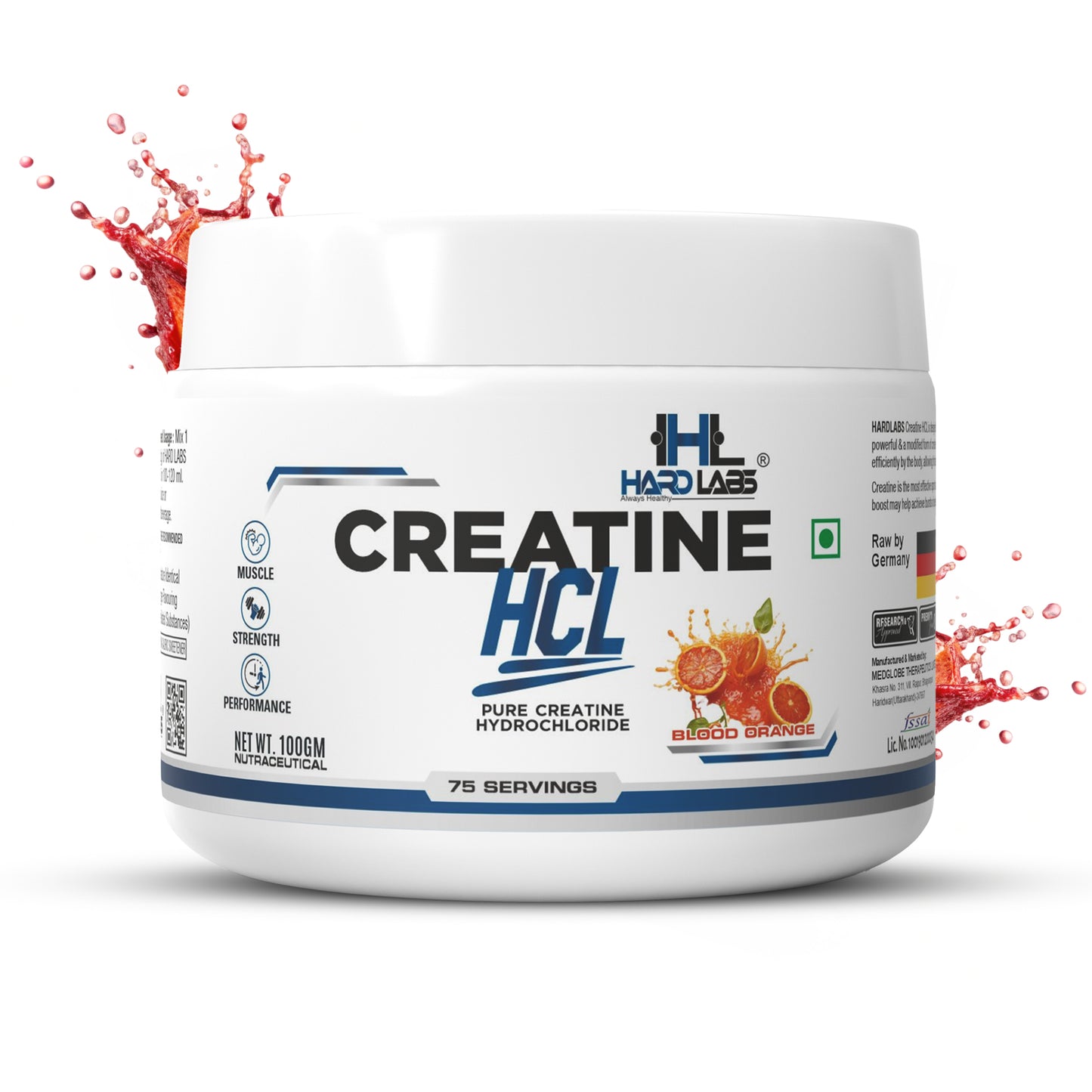 Creatine hcl front main image with orange flavour