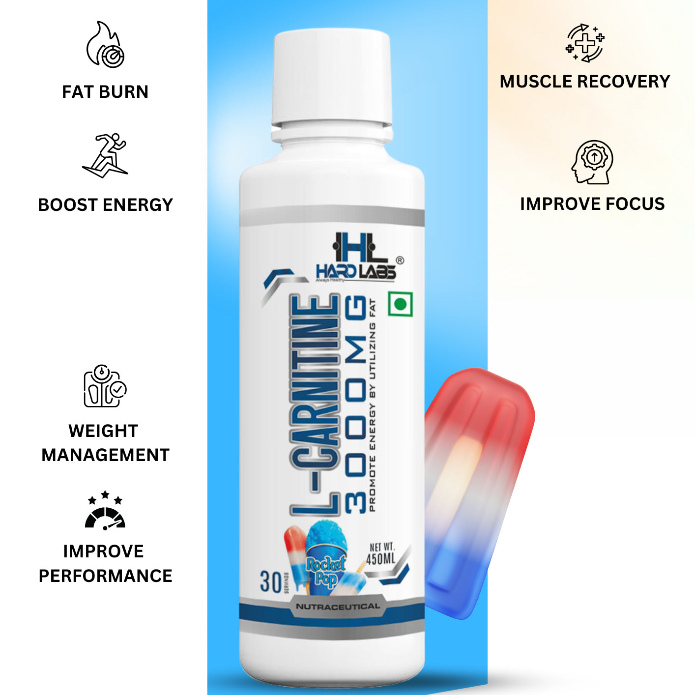 Hardlabs l carnitine image with features