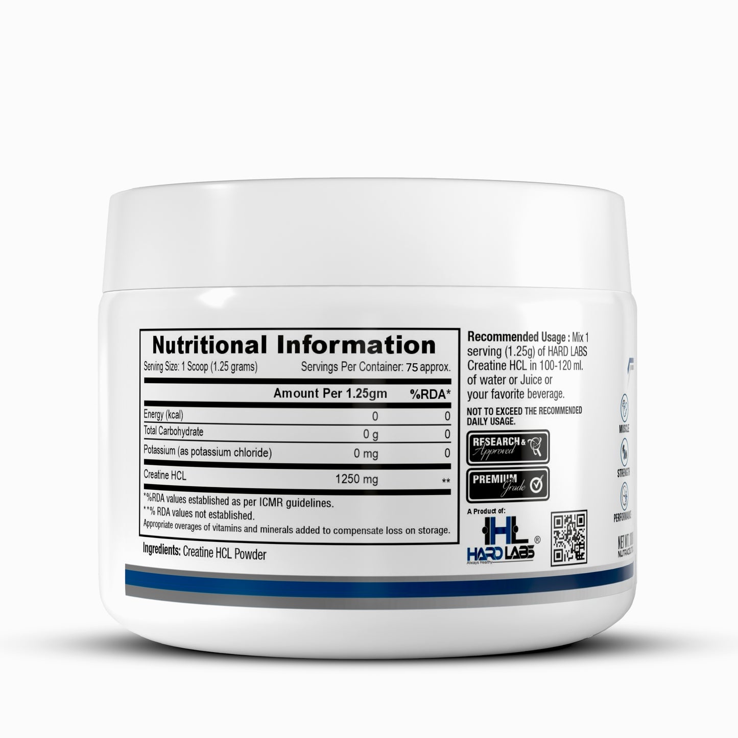 Creatine hcl nutritional information
