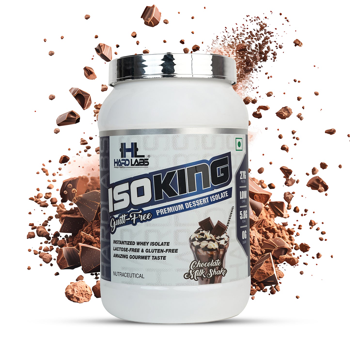 IsoKing Isolate Protein Chocolate Front Packaging 1kg