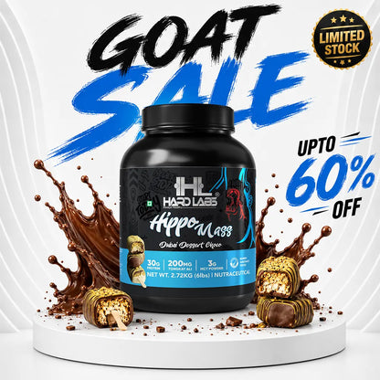 Hardlabs Hippo Mass Gainer – 30g Protein Weight Gainer with Tongkat Ali & MCT