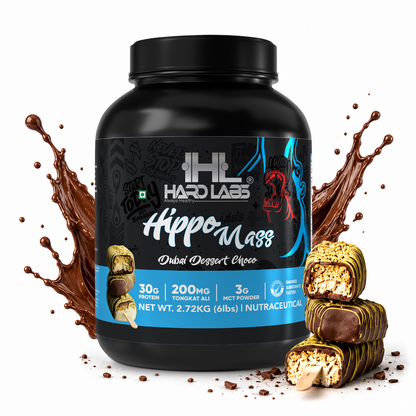 Hardlabs Hippo Mass Gainer – 30g Protein Weight Gainer with Tongkat Ali & MCT