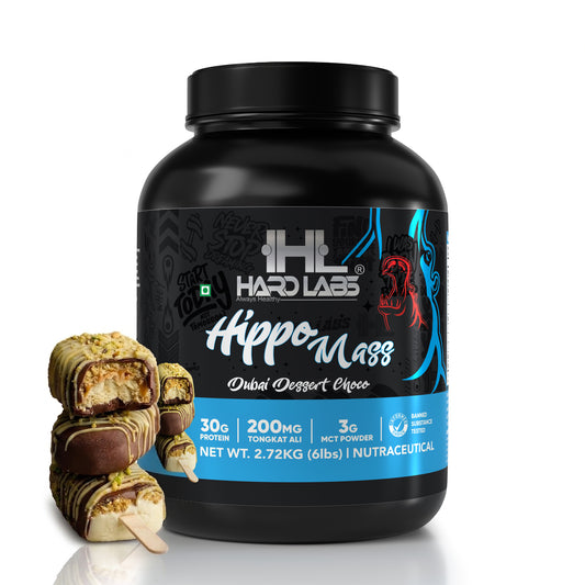 Hardlabs Hippo Mass Gainer – 30g Protein Weight Gainer with Tongkat Ali & MCT