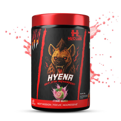 Hardlabs Hyena pre workout main image with atomic quava flavour