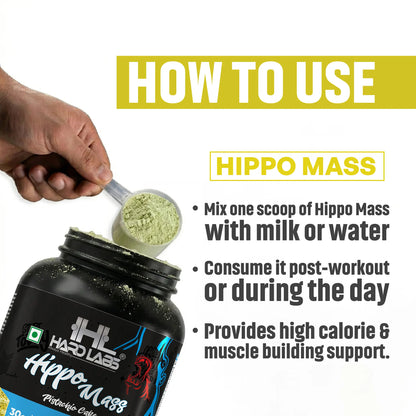 Hardlabs Hippo Mass Gainer – 30g Protein Weight Gainer with Tongkat Ali & MCT